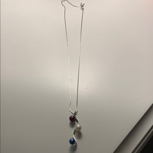 Pearl Necklace - worn once - sterling silver chain